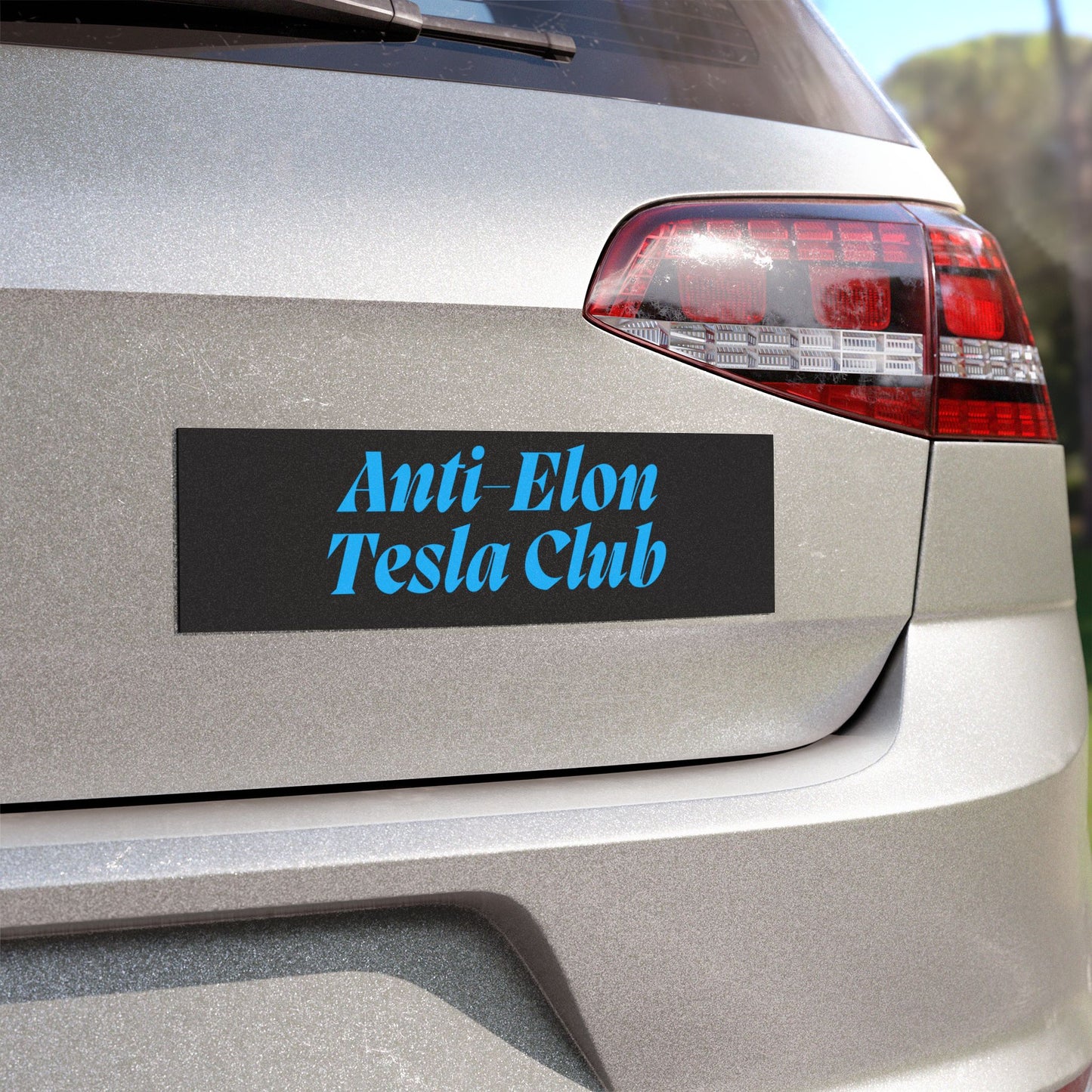Blue 'Anti-Elon Tesla Club' Car Magnet