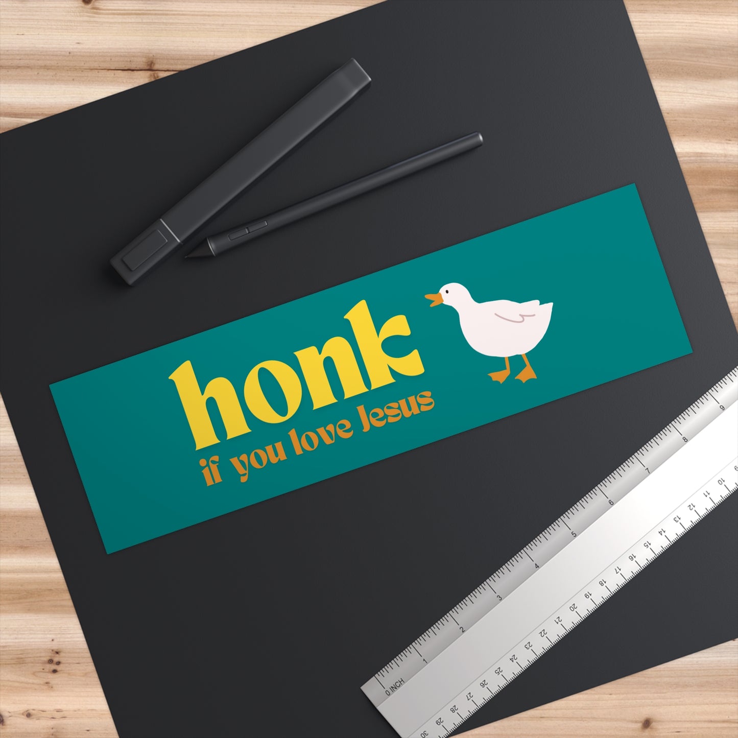 'Honk If You Love Jesus' Duck Bumper Sticker