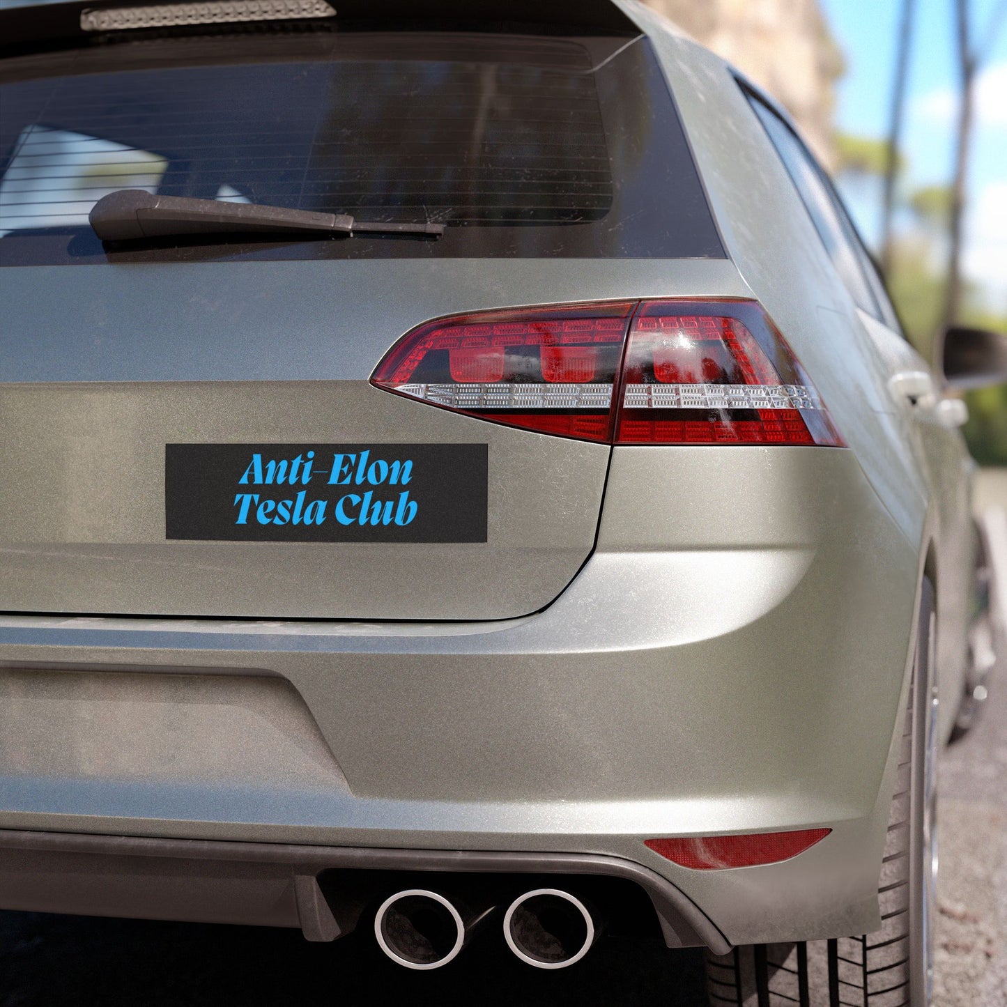 Blue 'Anti-Elon Tesla Club' Car Magnet