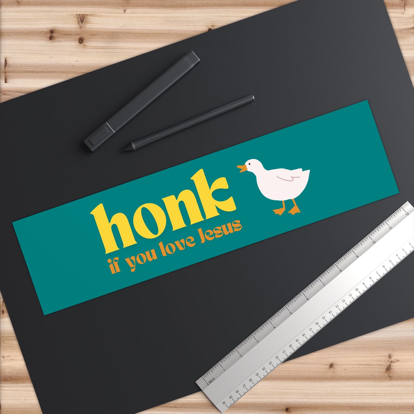 'Honk If You Love Jesus' Duck Bumper Sticker
