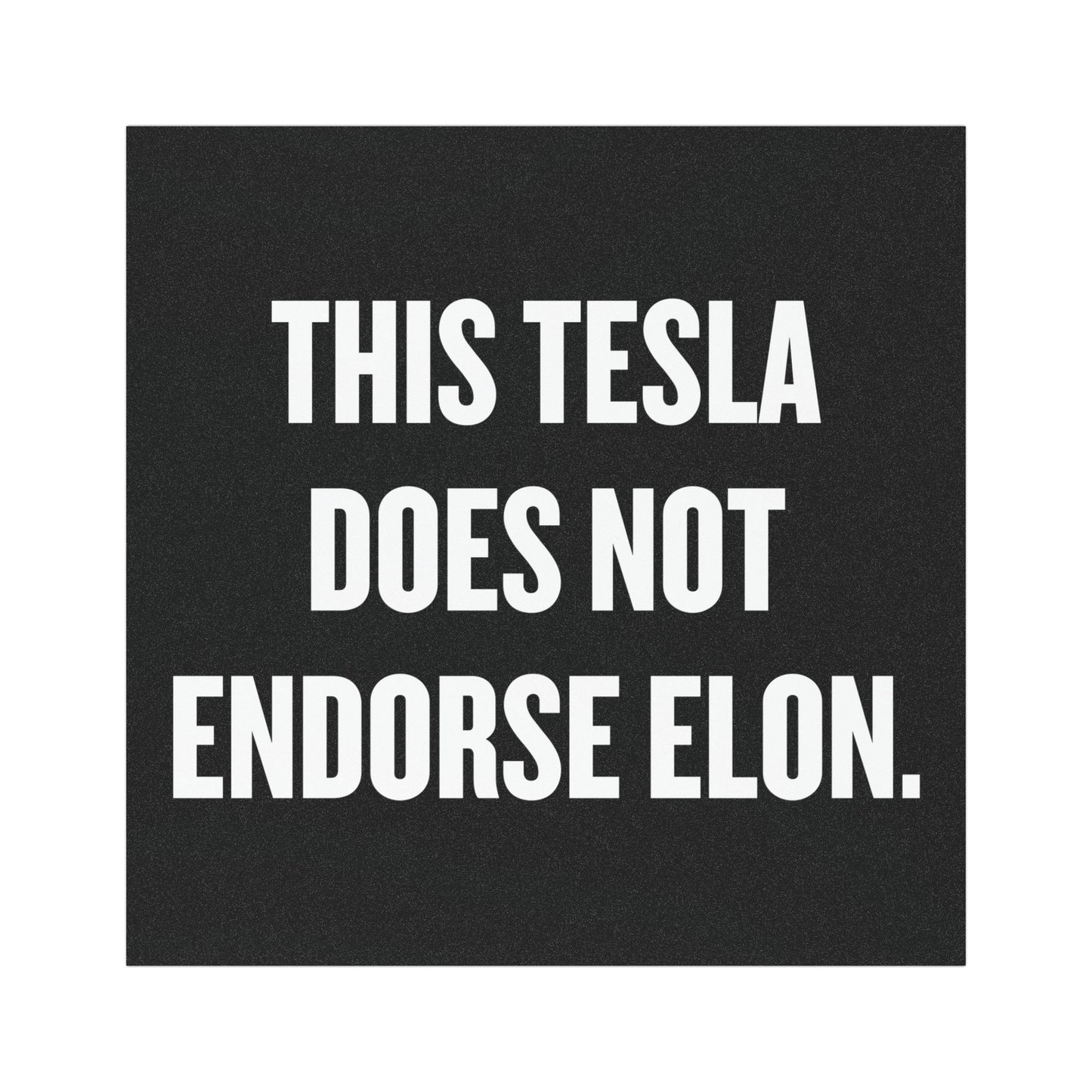 'This Tesla Does Not Endorse Elon' Car Magnet