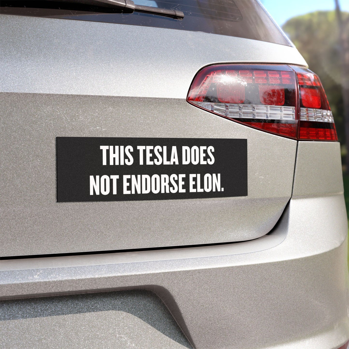 'This Tesla Does Not Endorse Elon' Car Magnet