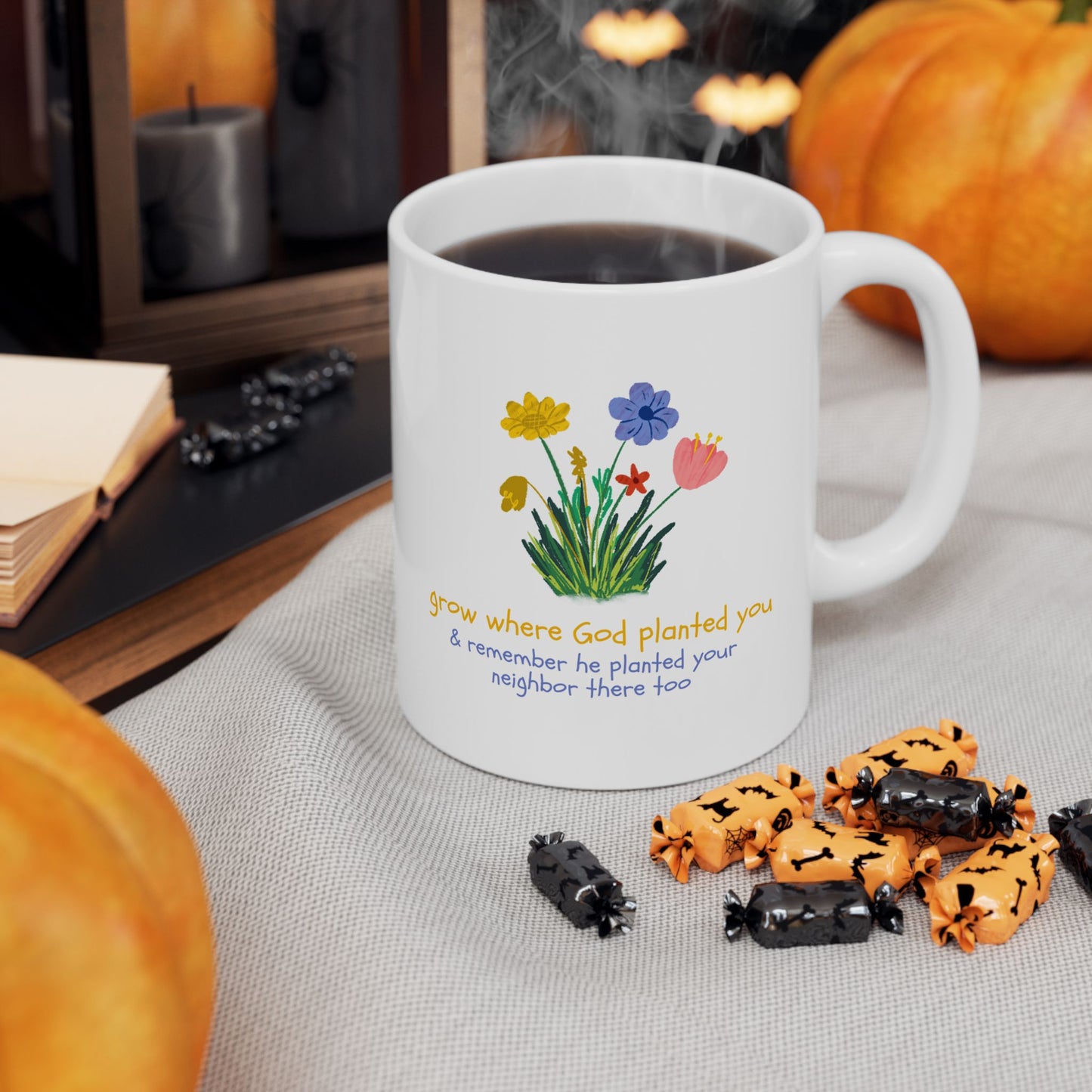 "Grow Where God Planted You" (Flower) Ceramic Mug
