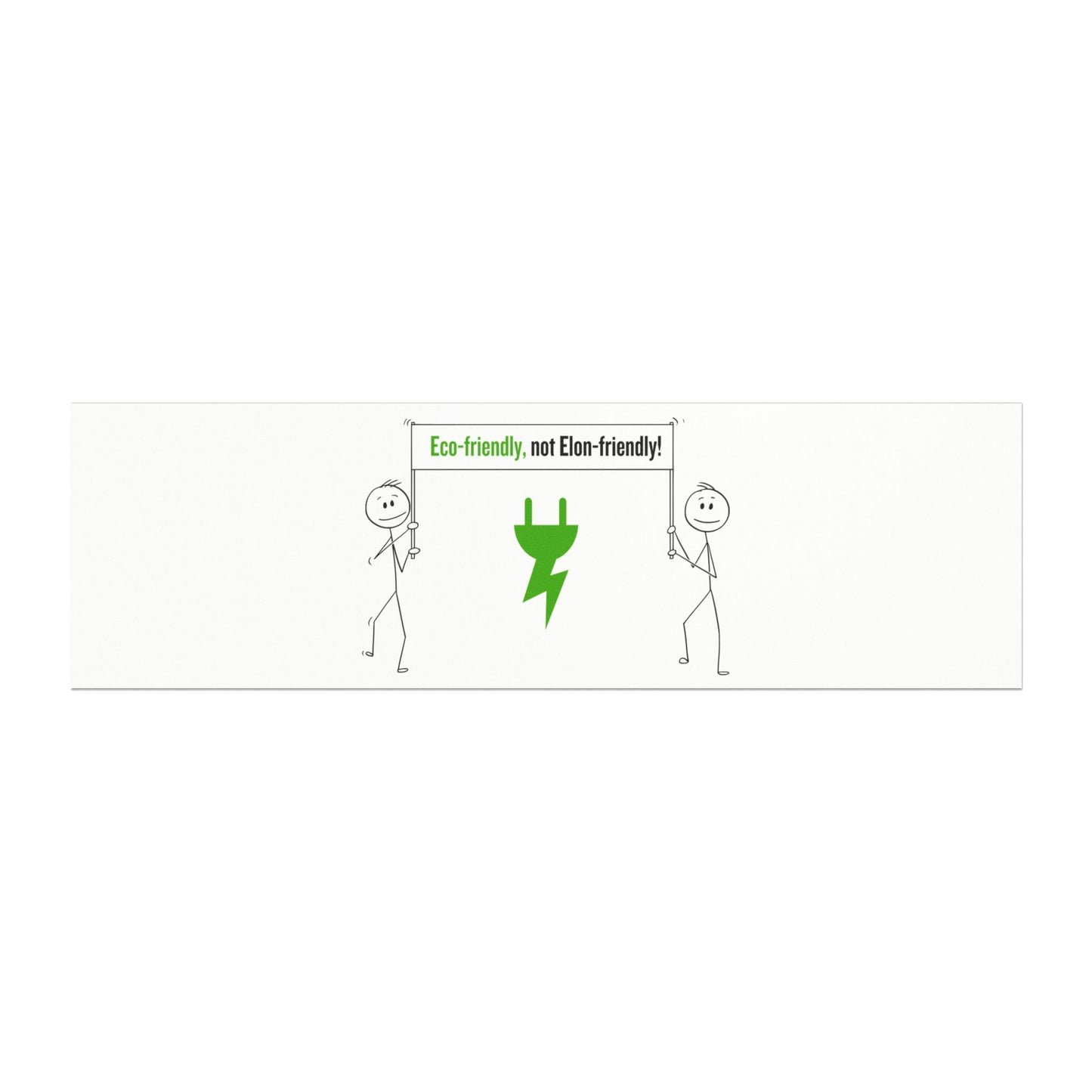 "Eco-Friendly, not Elon-Friendly" Stick Figure Tesla Car Magnet