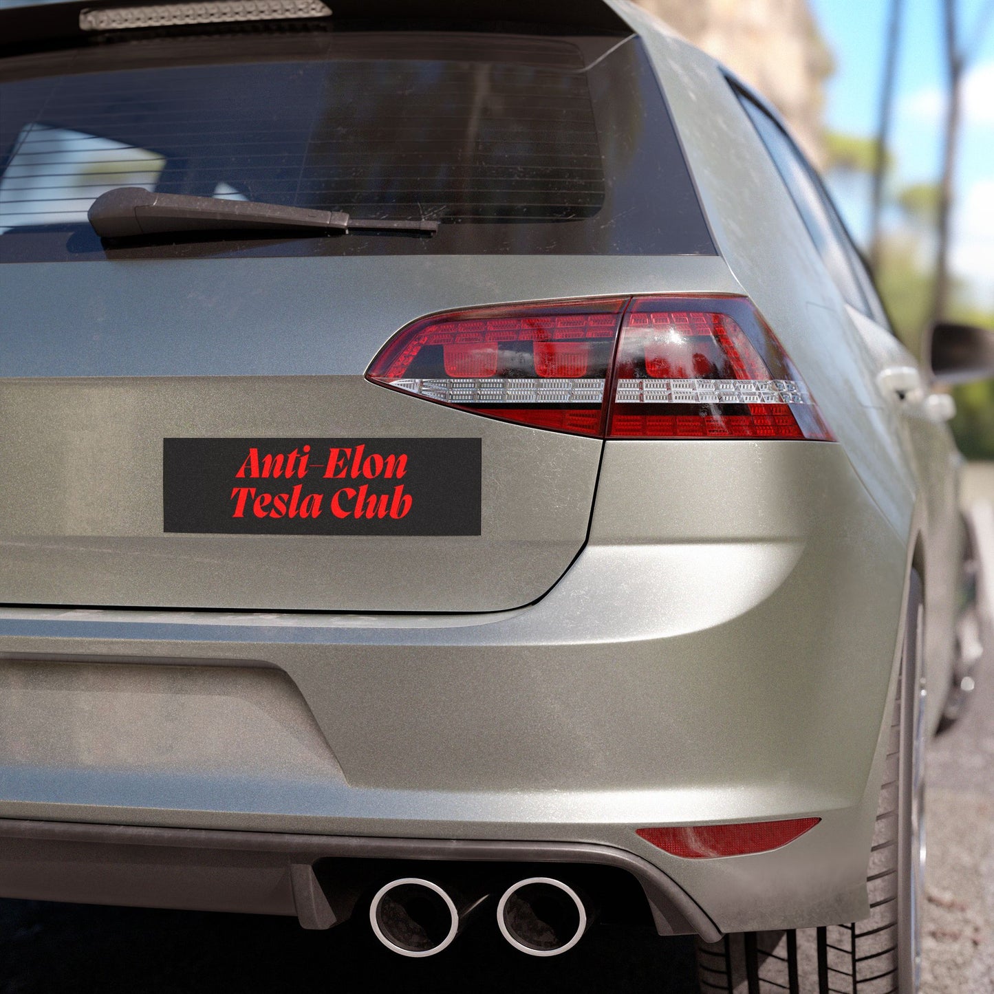 Red 'Anti-Elon Tesla Club' Car Magnet
