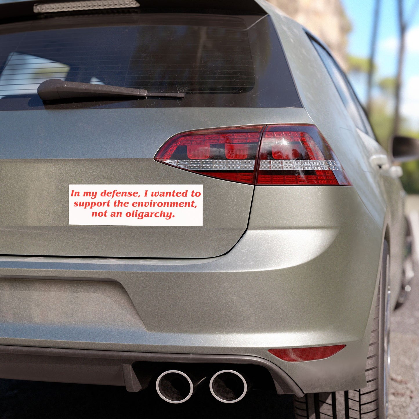 'In my defense...' Tesla Car Magnet