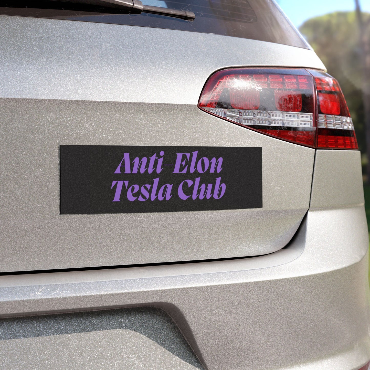 Purple 'Anti-Elon Tesla Club' Car Magnet