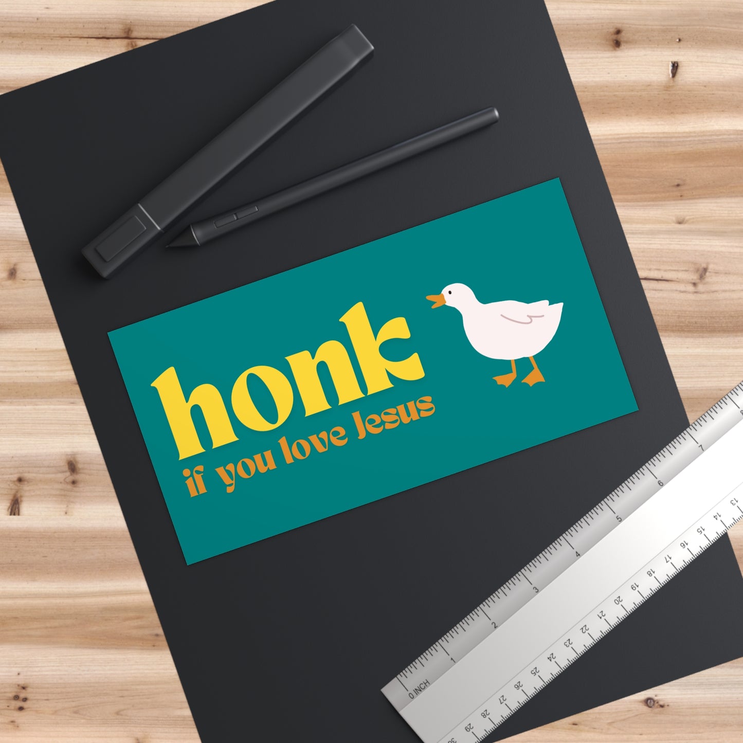'Honk If You Love Jesus' Duck Bumper Sticker