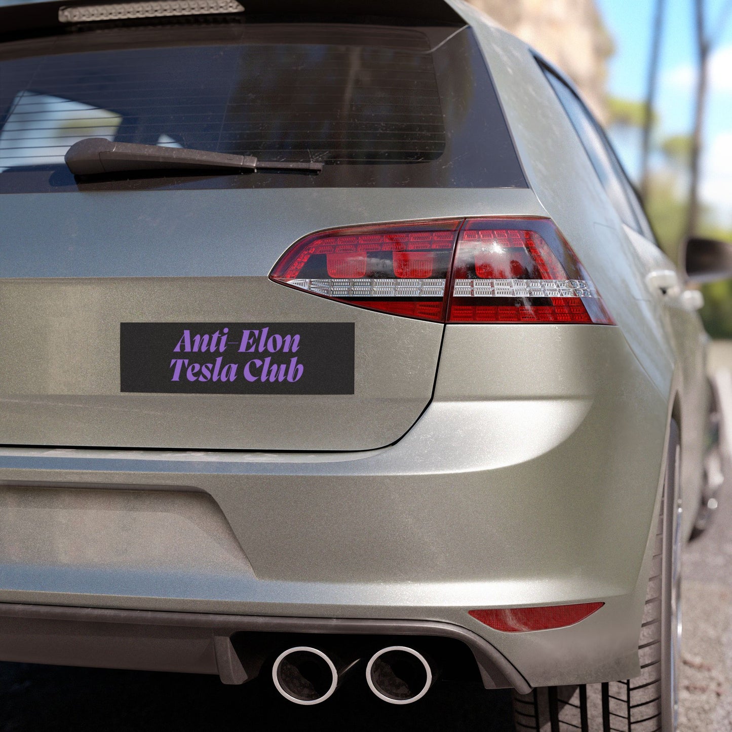 Purple 'Anti-Elon Tesla Club' Car Magnet