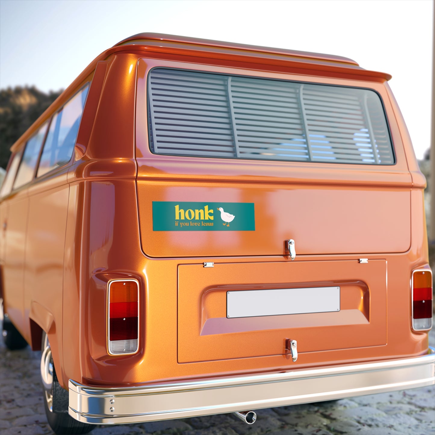 'Honk If You Love Jesus' Duck Bumper Sticker