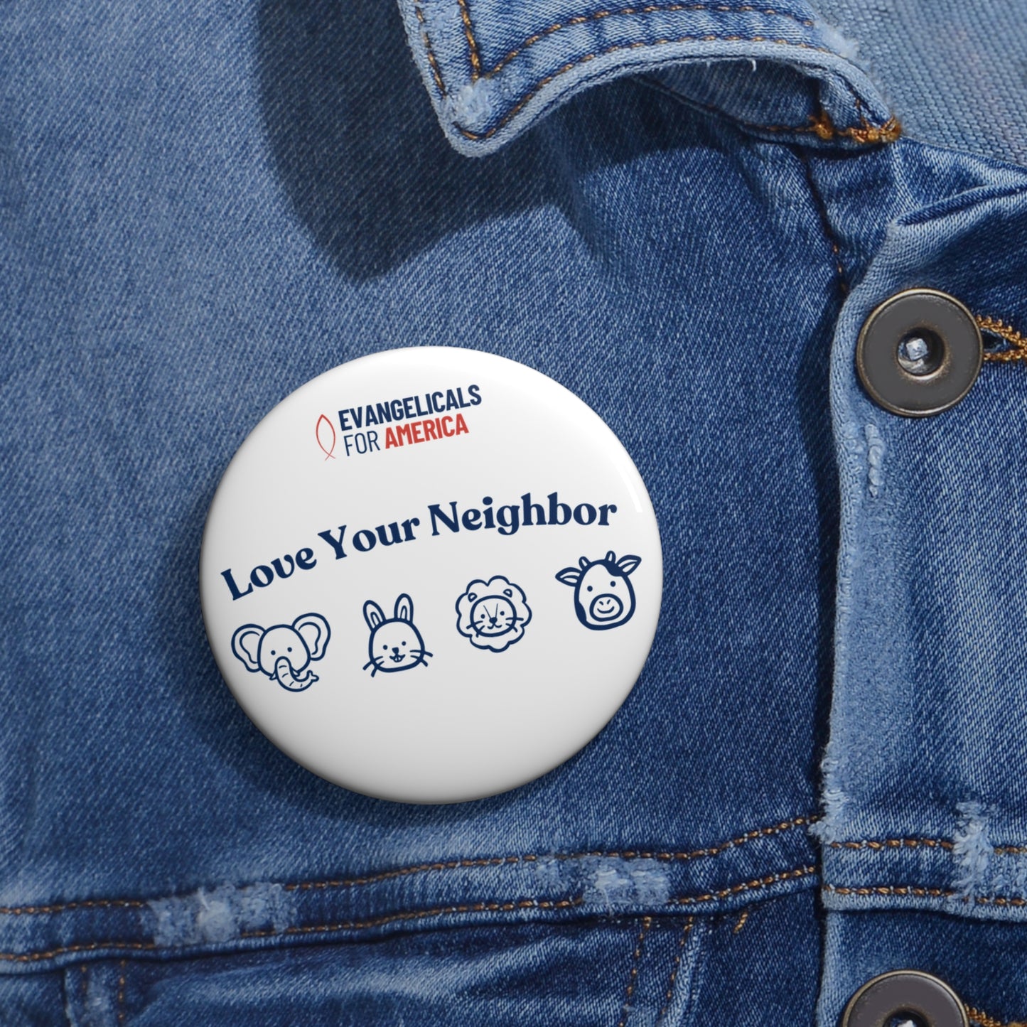 Love Your Neighbor Button Pin