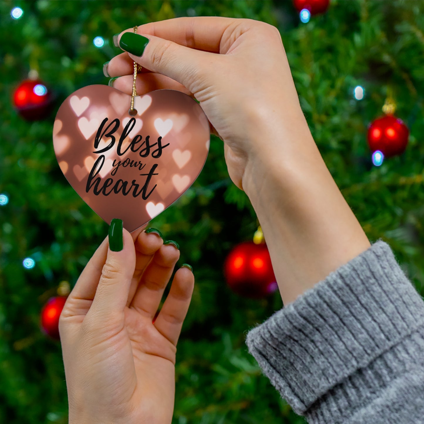 Bless Your Heart Ceramic Ornament