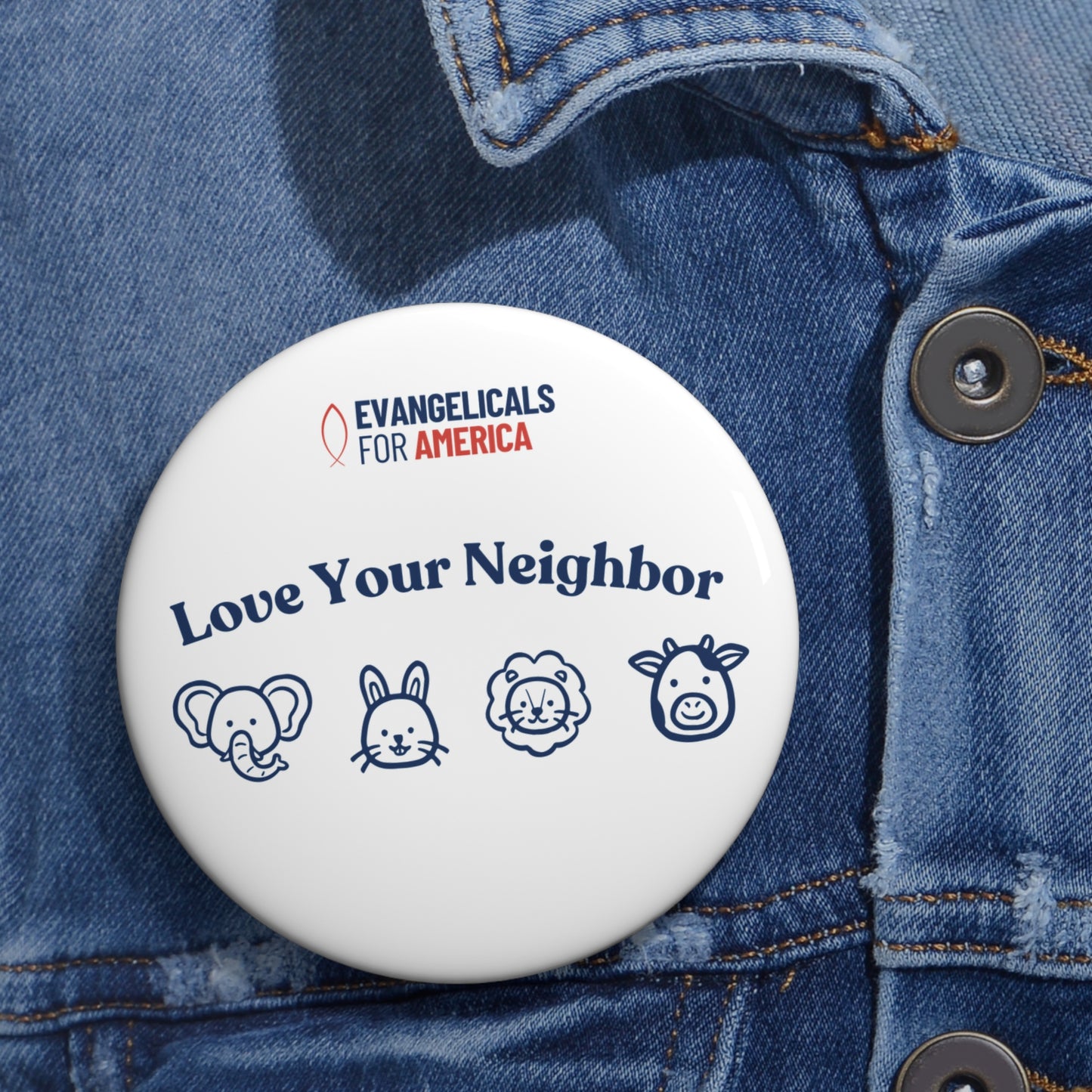 Love Your Neighbor Button Pin