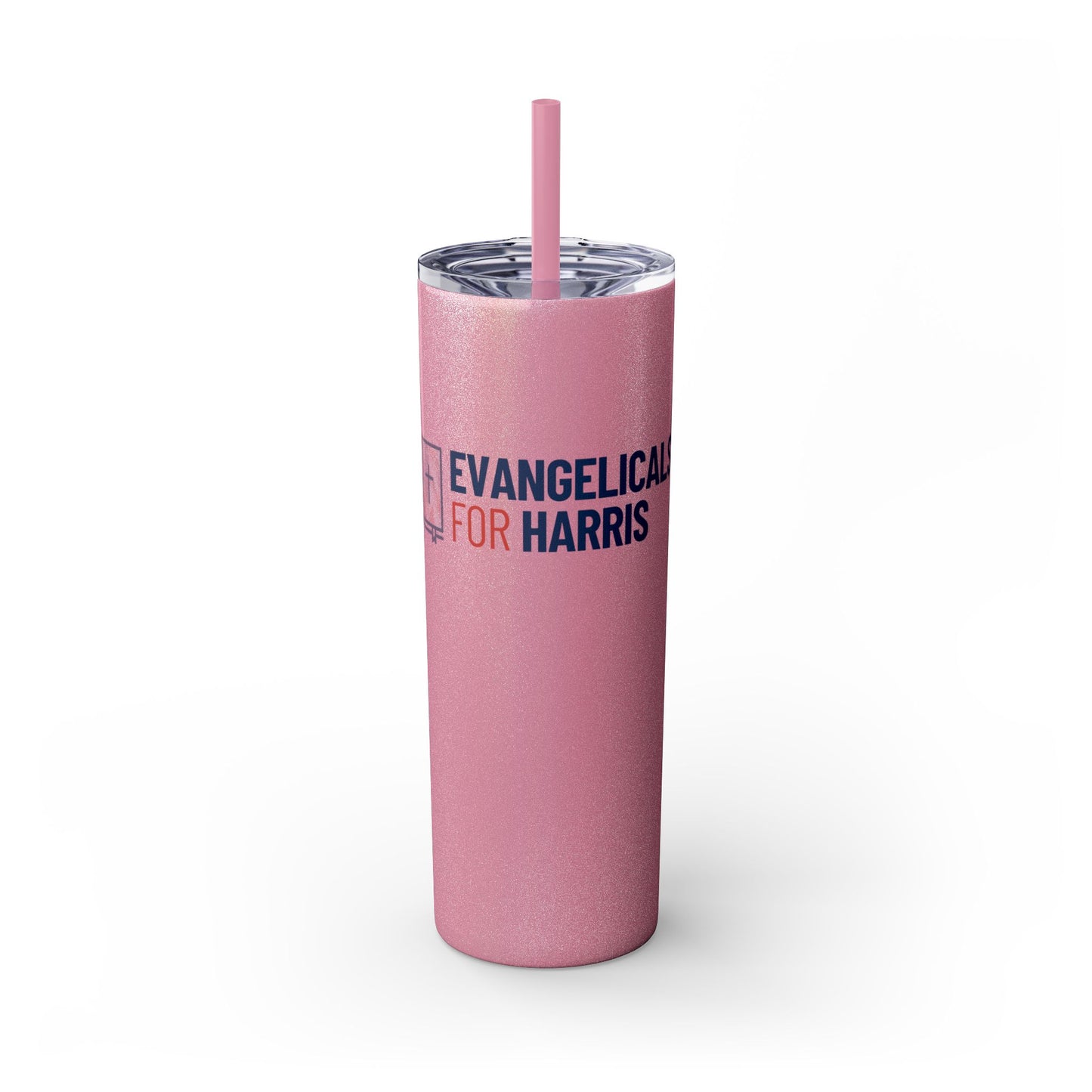 Evangelicals For Harris Skinny Tumbler with Straw, 20oz