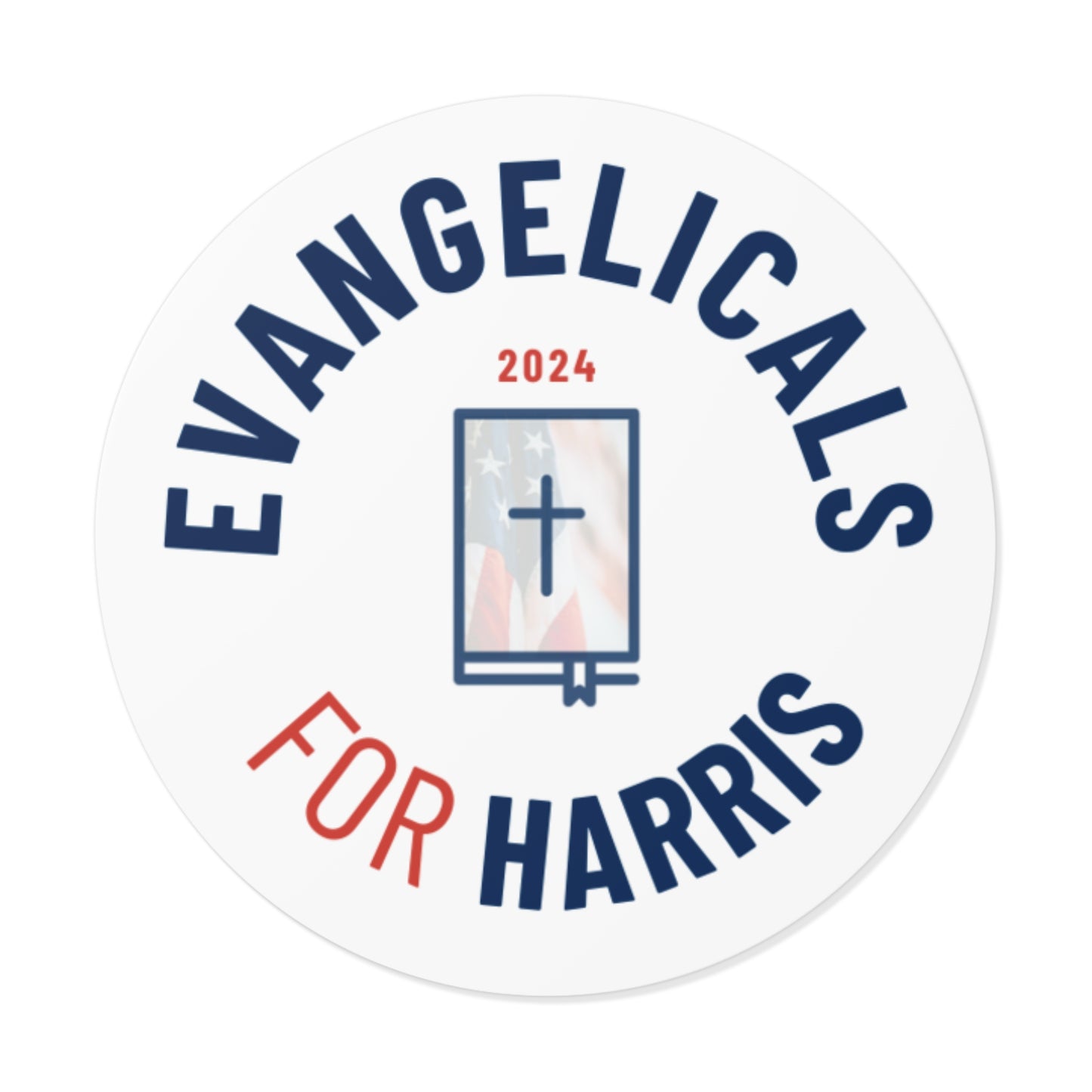 Evangelicals For Harris Round Vinyl Sticker