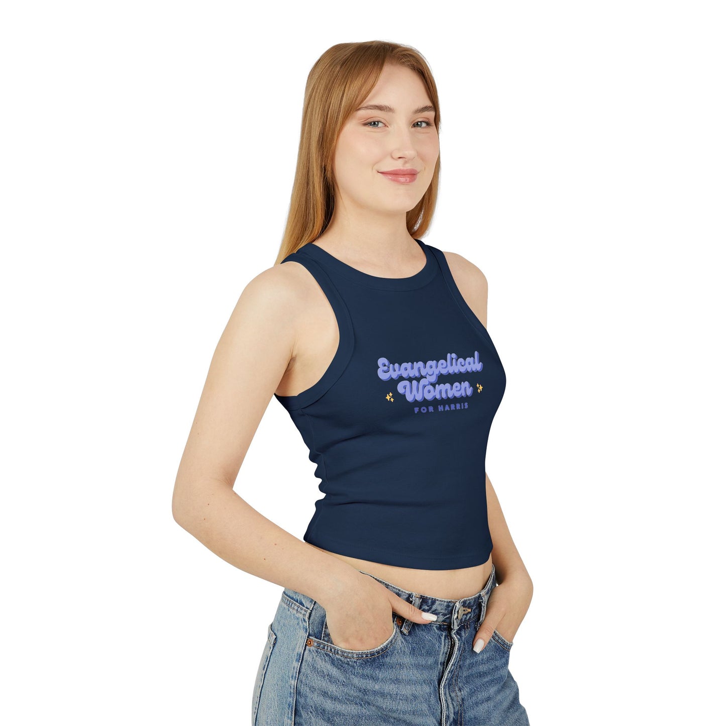 Evangelical Women For Harris Micro Rib Racer Tank Top