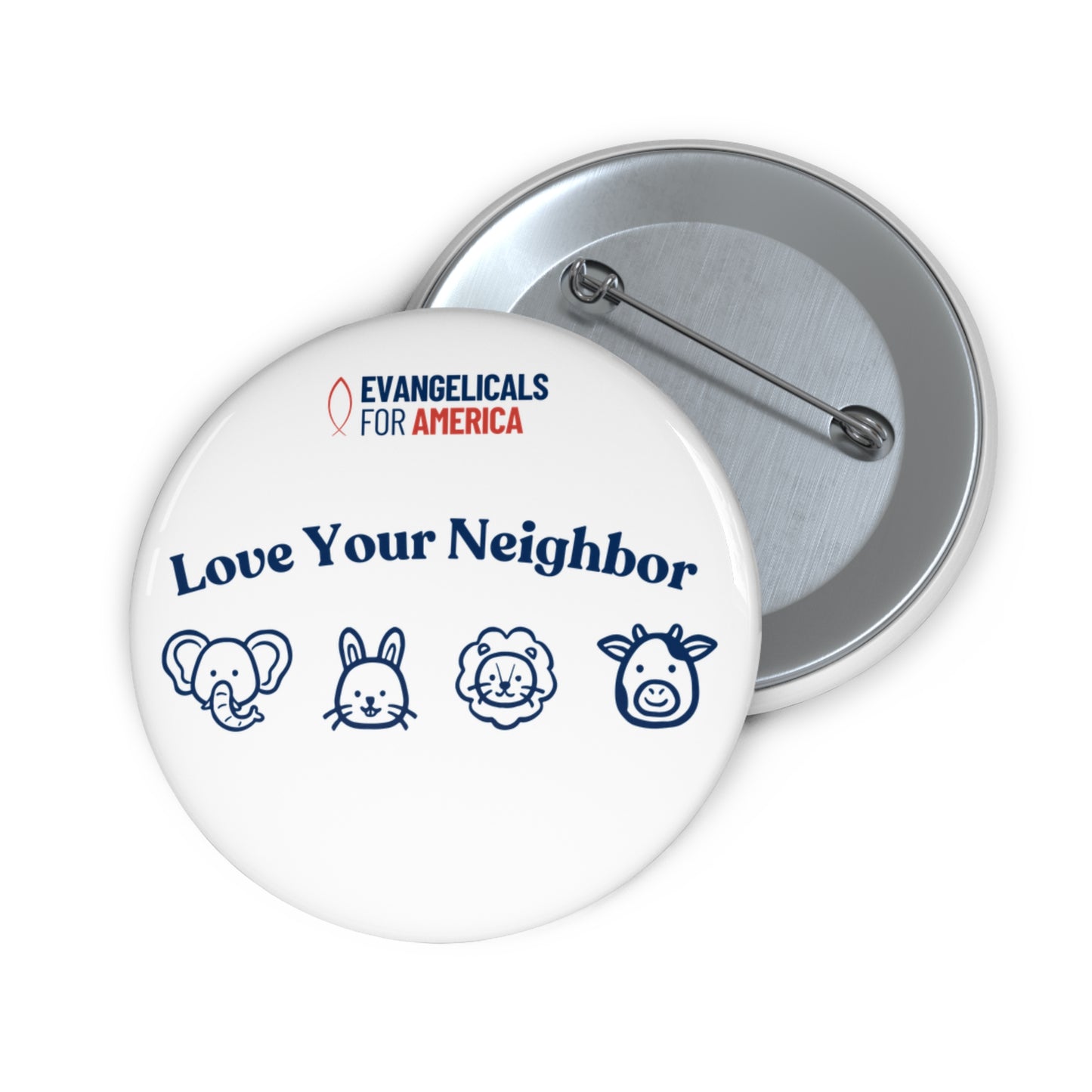 Love Your Neighbor Button Pin